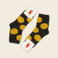 جوراب نیم ساق زنانه خالدار _ خردلی