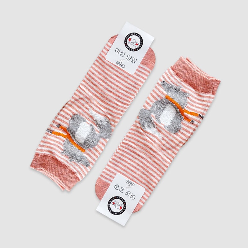 جوراب ساقدار زنانه گلبهی حیوانات- طرح 5