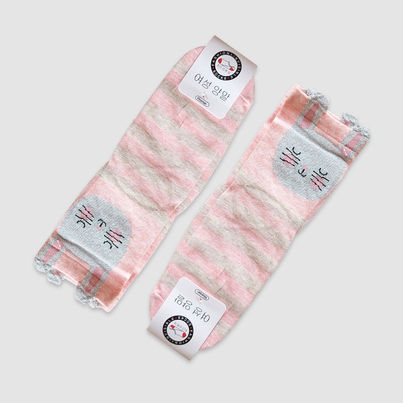 جوراب ساقدار زنانه گلبهی حیوانات- طرح 2