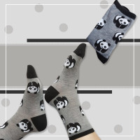 جوراب ساقدار زنانه طرح پاندای طوسی