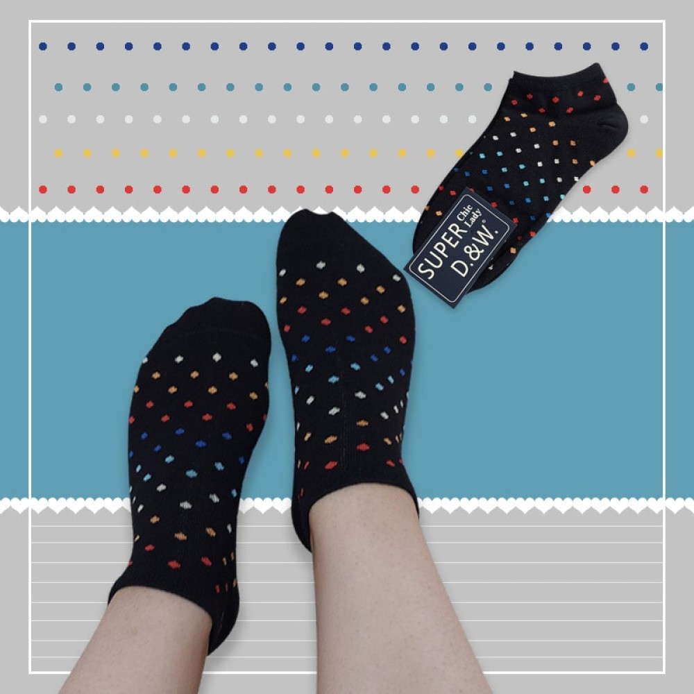 جوراب مچی زنانه خالدار رنگی