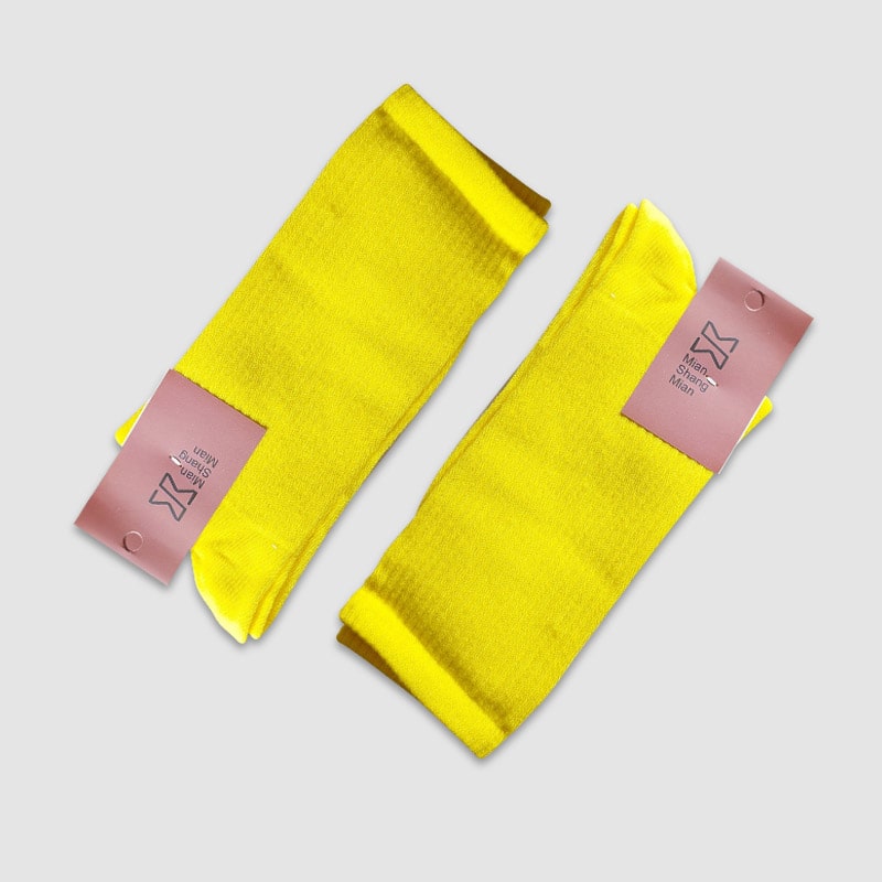 جوراب ساقدار رنگی کبریتی زنانه - زرد