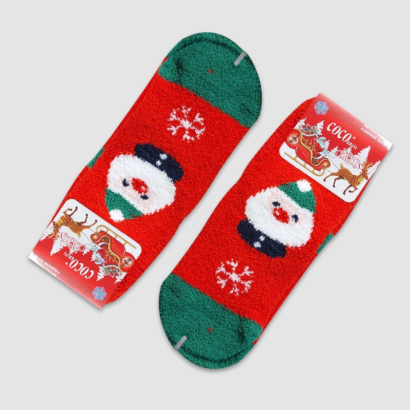 جوراب نیم ساق بچگانه بوکله طرح کریسمسی-قرمز طرح بابانوعل