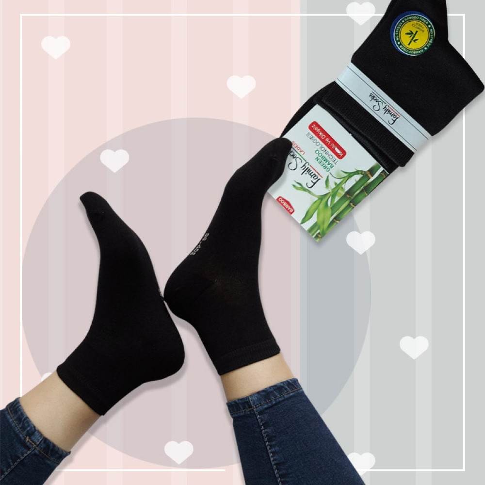 جوراب نیم ساق زنانه بامبو family socks در 10 رنگ 