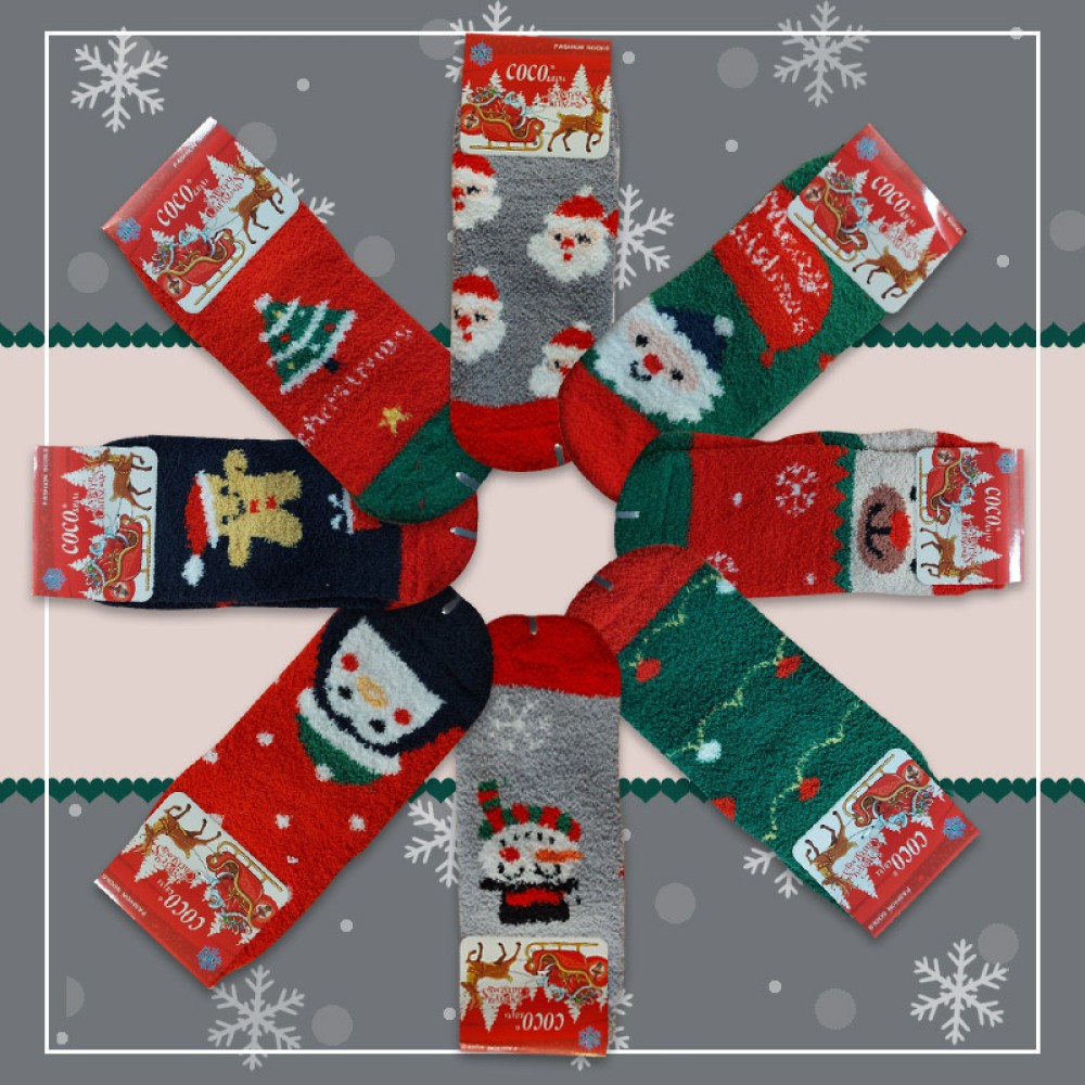 جوراب نیم ساق بچگانه بوکله طرح کریسمسی coco