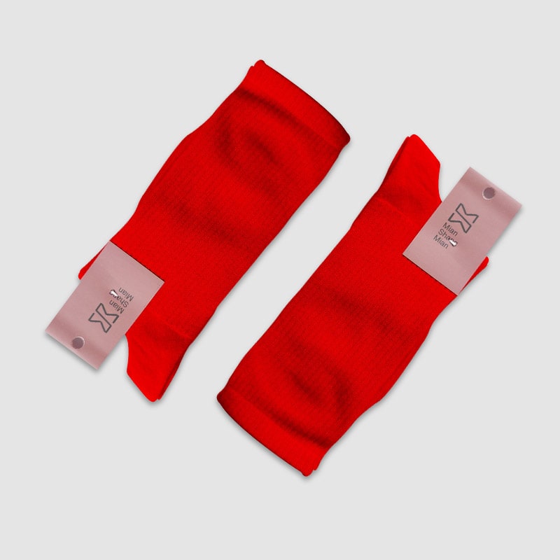 جوراب ساقدار رنگی کبریتی زنانه - قرمز