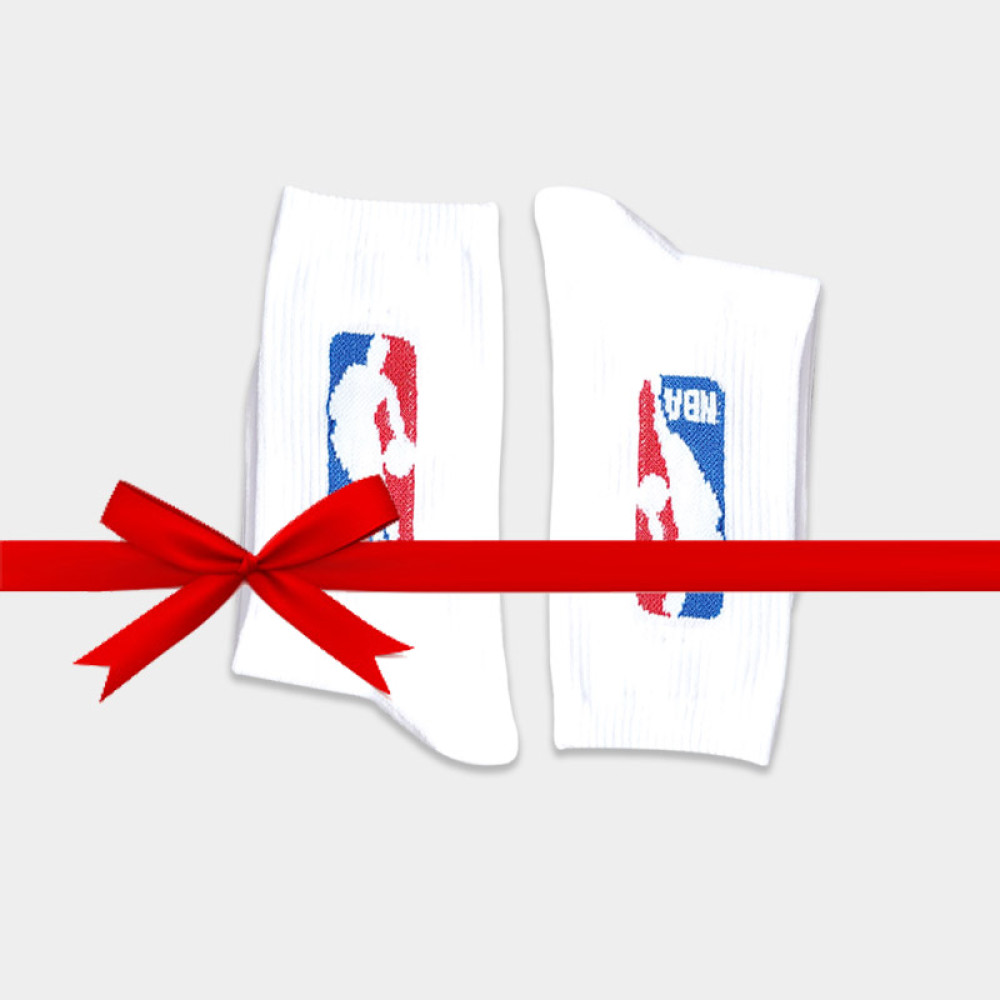 جوراب ساقدار زنانه آپتیمیست سفید طرح بسکتبال NBA