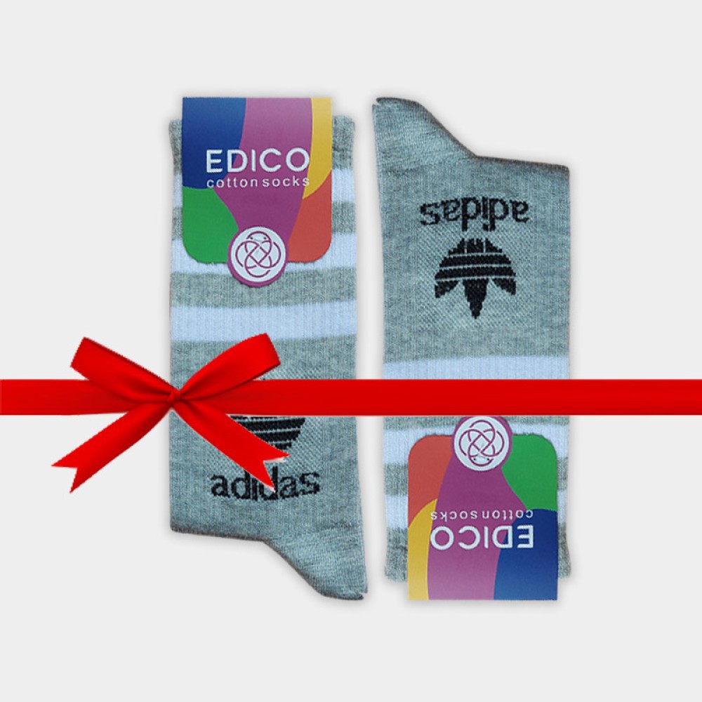 جوراب ساقدار زنانه طرح آدیداس - طوسی