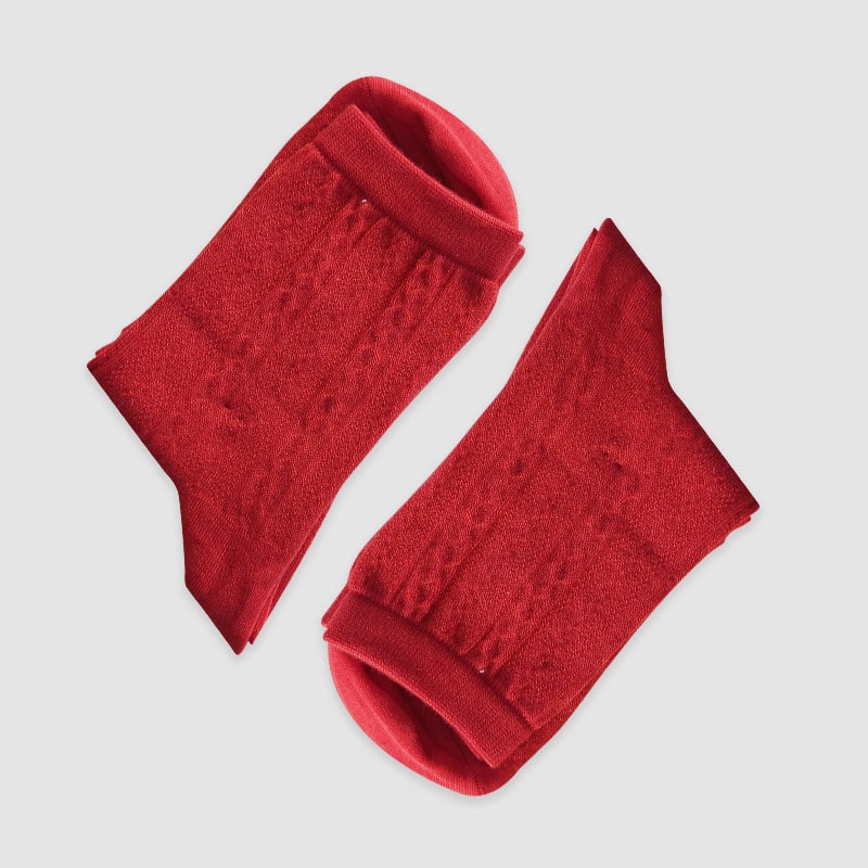 جوراب ساقدار زنانه قرمز خرس تدی - طرح3