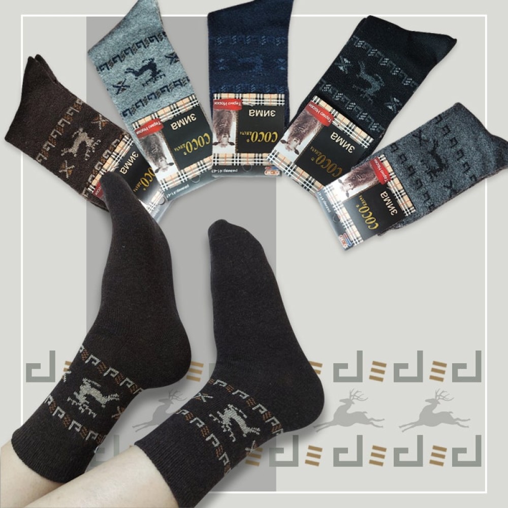 جوراب ساقدار پشمی مردانه طرح گوزن coco