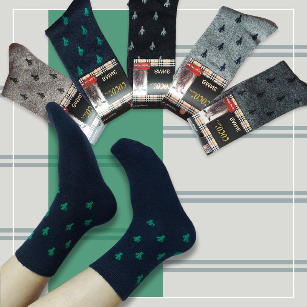 جوراب ساقدار پشمی مردانه طرح کاکتوس coco