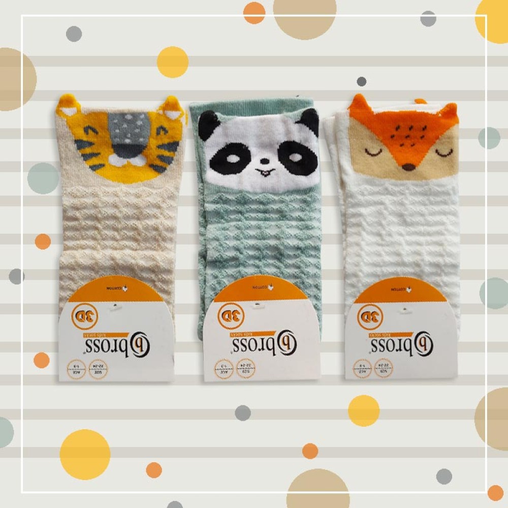 جوراب مچی دخترانه طرح حیوانات گوشدار Bross
