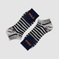 جوراب مچی مردانه راه راه polo - طوسی