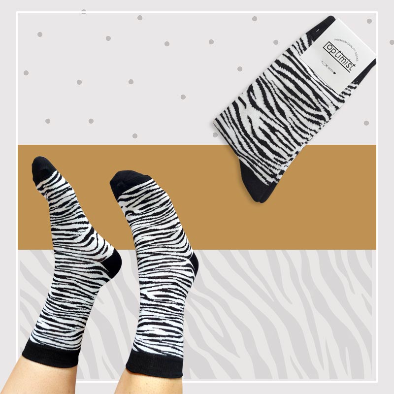 جوراب ساقدار زنانه طرح zebra