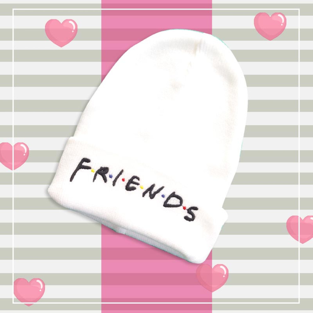 کلاه تک بافت اسپرت گلدوزی شده سفید Friends