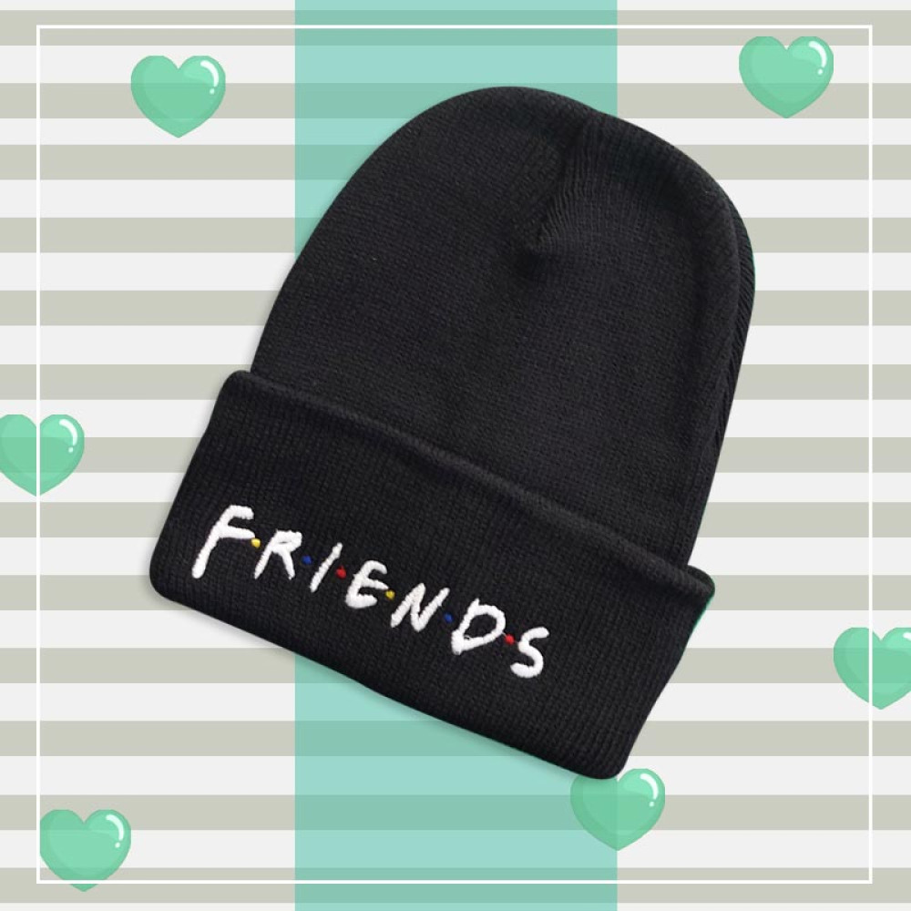 کلاه تک بافت اسپرت گلدوزی شده مشکی Friends