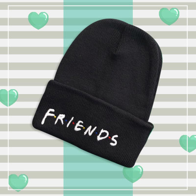 کلاه تک بافت اسپرت گلدوزی شده مشکی Friends