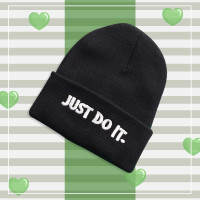 کلاه تک بافت اسپرت گلدوزی شده مشکی Just Do it
