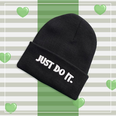 کلاه تک بافت اسپرت گلدوزی شده مشکی Just Do it