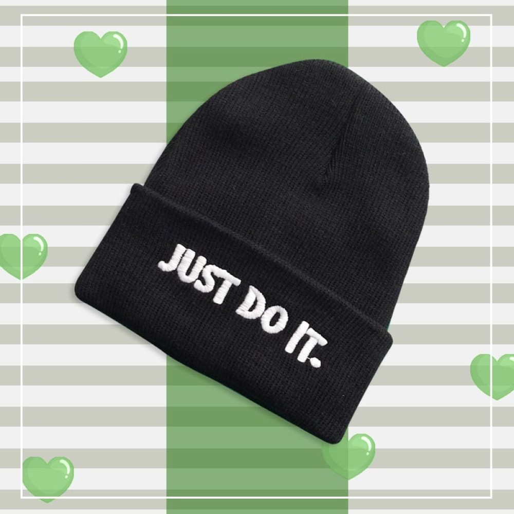 کلاه تک بافت اسپرت گلدوزی شده مشکی Just Do it