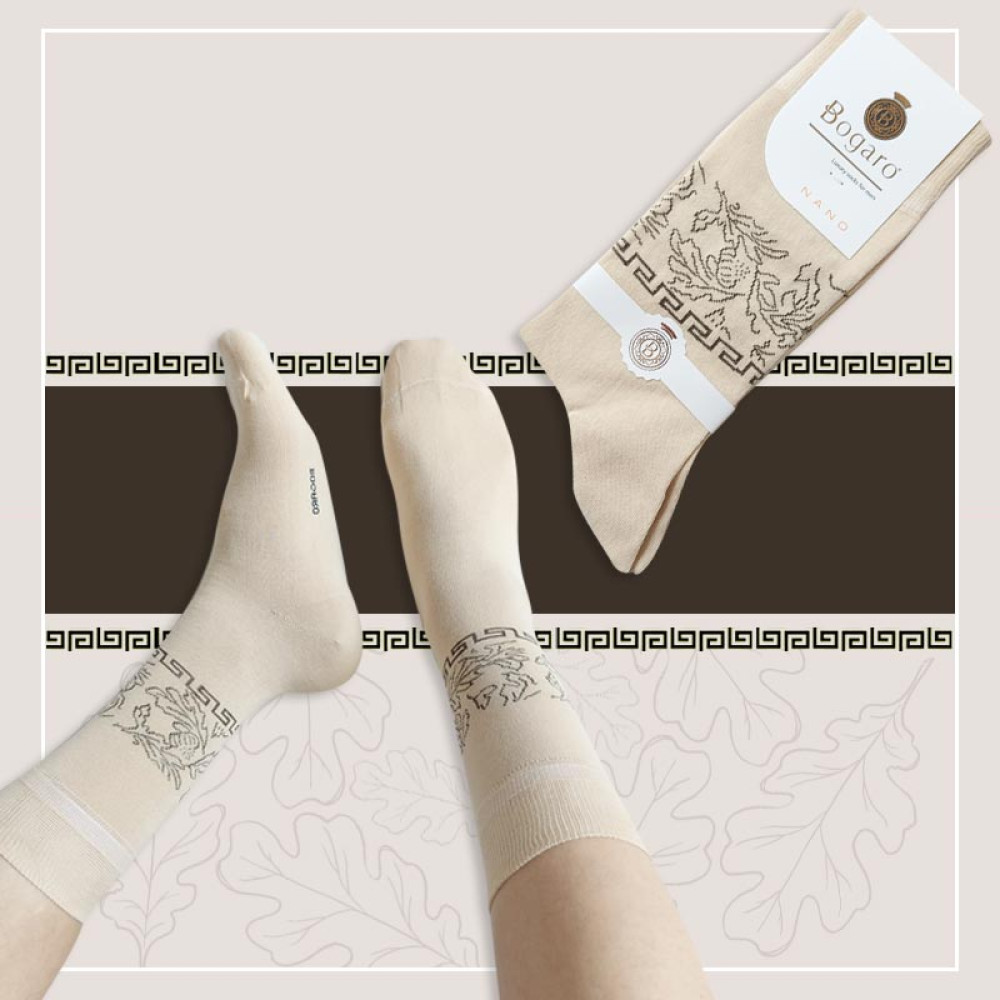 جوراب کلاسیک مردانه طرح برگ بوگارو - 7 رنگ