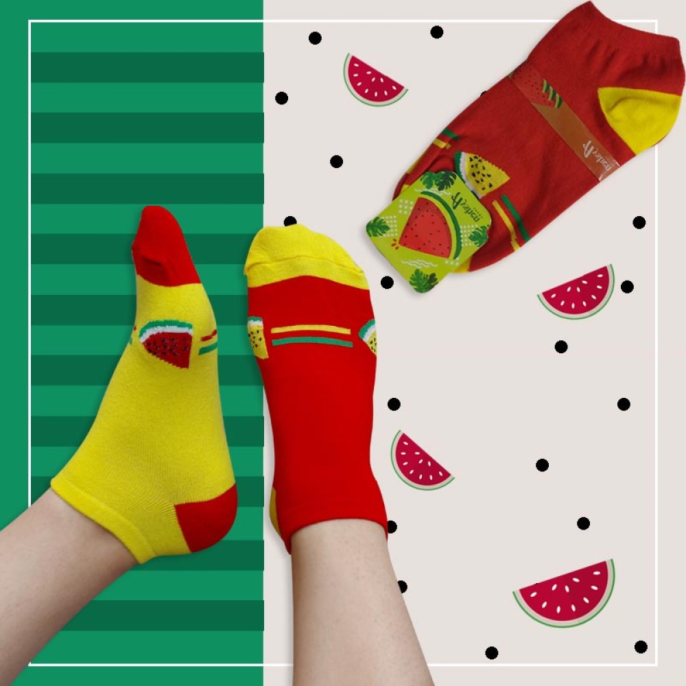 جوراب مچی زنانه تا به تا طرح هندوانه