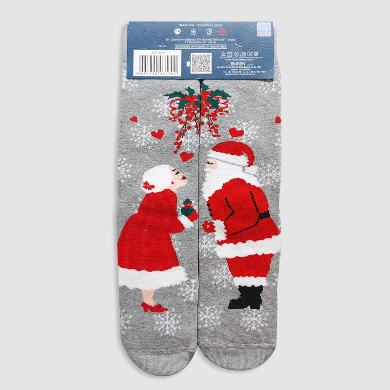 جوراب ساقدار زنانه داخل حوله ای بابانوئل Ekmen‎‎ - طرح 1