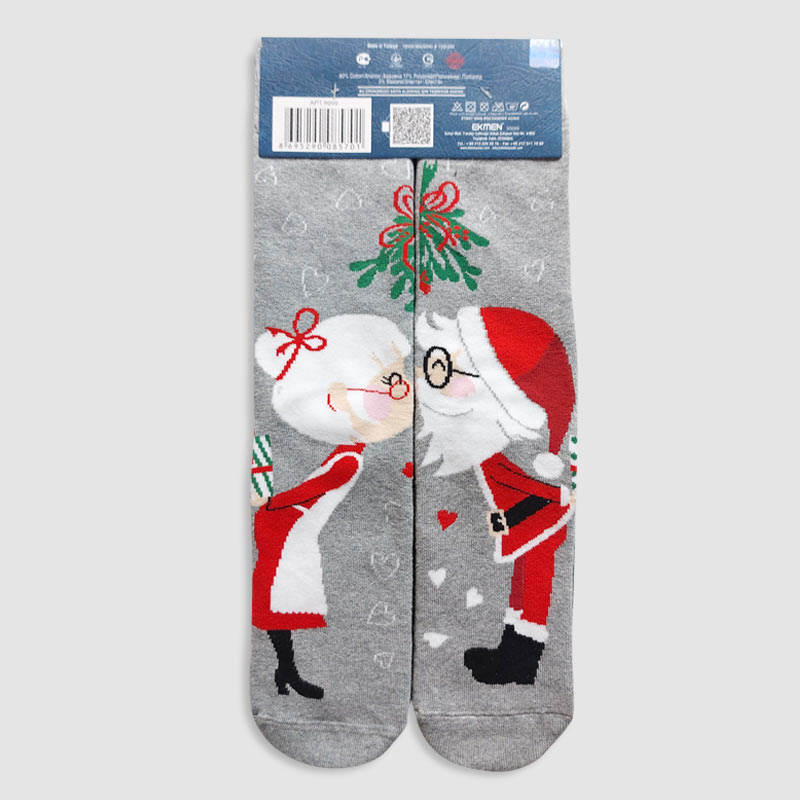 جوراب ساقدار زنانه داخل حوله ای بابانوئل Ekmen‎‎ - طرح 2