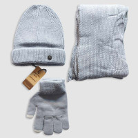 ست شال و کلاه و دستکش اسپرت‎‎ - طوسی