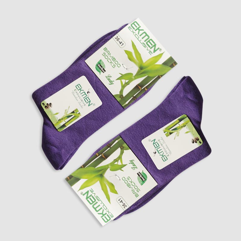 جوراب ساقدار زنانه گیاهی عطری بامبو Ekmen‎‎ - بنفش