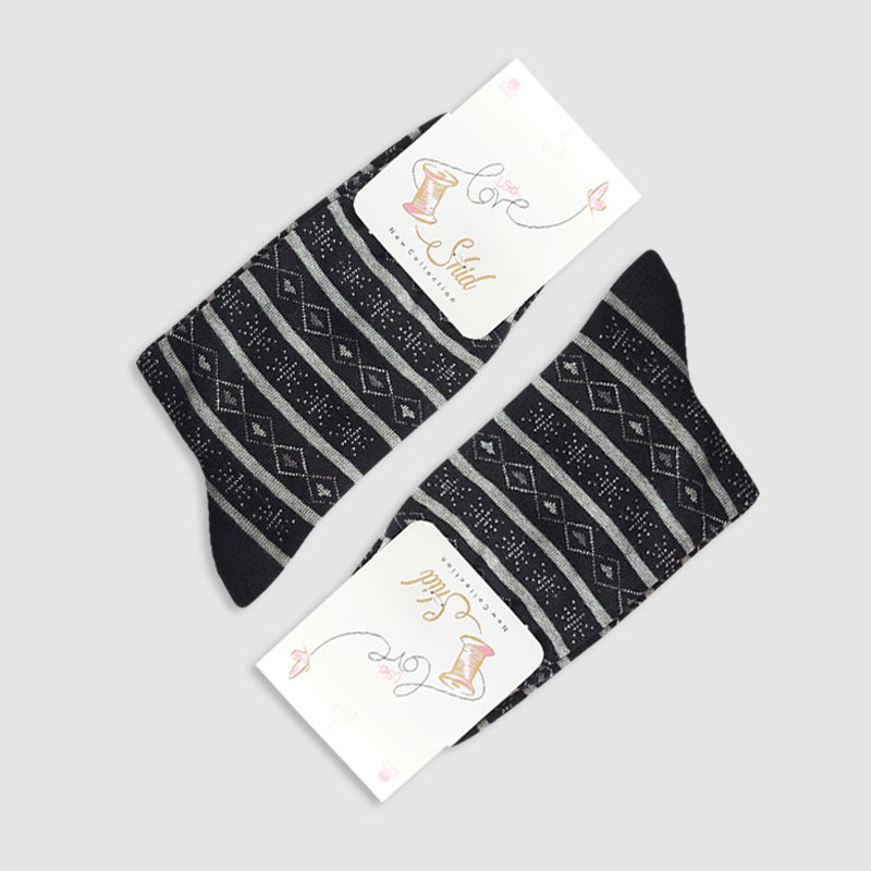 جوراب ساقدار زنانه طرح سنتی شید‎‎ - مشکی