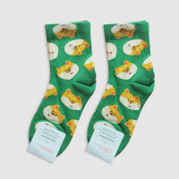 جوراب نیم ساق زنانه طرح سگ Coco‎‎ - سبز