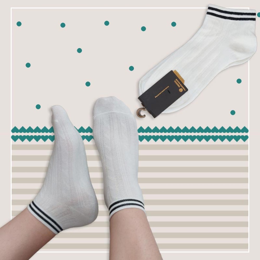 جوراب مچی زنانه اسپرت لبه خط دار‎‎ - در 5 رنگ