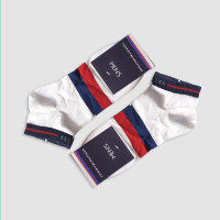 جوراب مچی مردانه طرح دو خط رنگی Tommy‎‎ - سفید