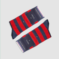 جوراب کلاسیک مردانه طرح راه راه رنگی Tommy‎‎ - قرمز