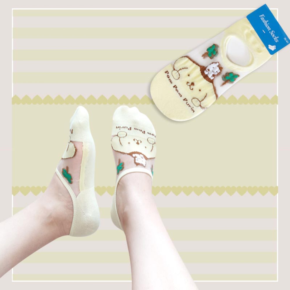 جوراب کالج زنانه طرح توری شیشه ای pom pom‎‎