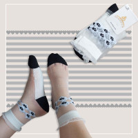 جوراب نیم ساق زنانه طرحدار شیشه ای - در 5 طرح