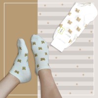 جوراب زیر قوزک زنانه طرح خرسی تدی‎