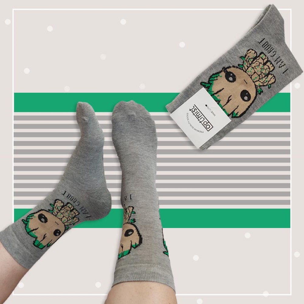 جوراب ساقدار زنانه آپتیمیست طرح کارتونی گروت‎