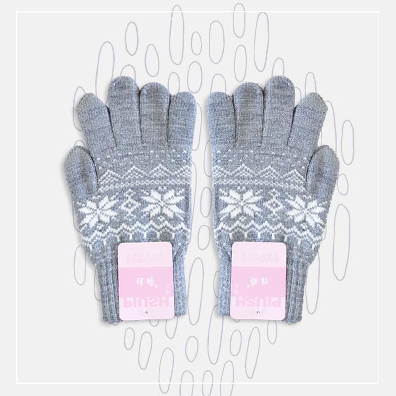 دستکش بافت زنانه تاچ با طرح زمستانه‎ - در 2 رنگ