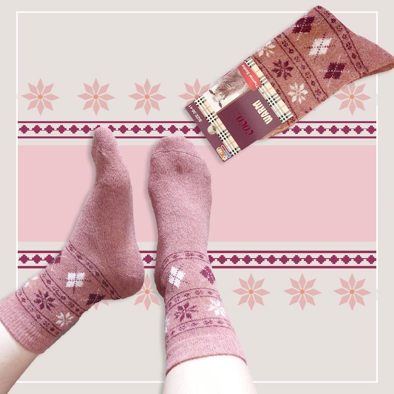 جوراب ساقدار پشمی زنانه طرح زمستانه برفی‎ - در 6 رنگ