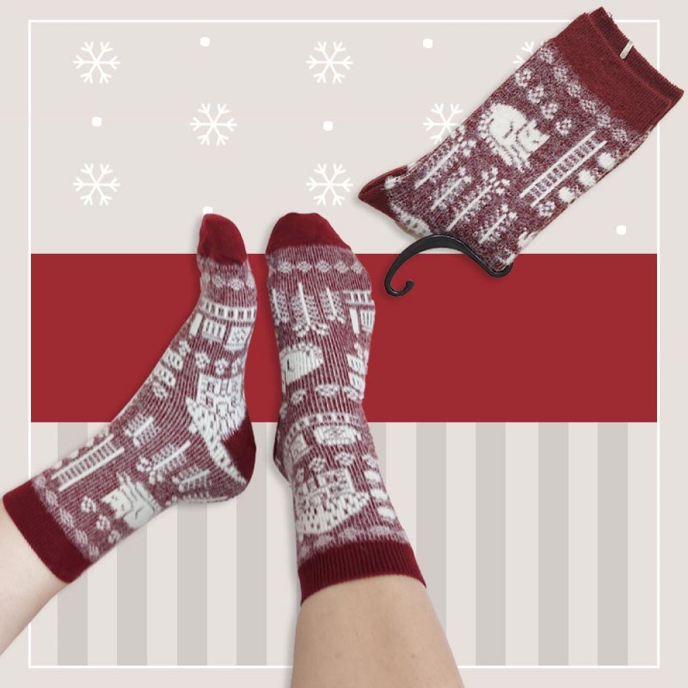 جوراب ساقدار زنانه پشمی موهر طرح گربه‎ - در 5 رنگ