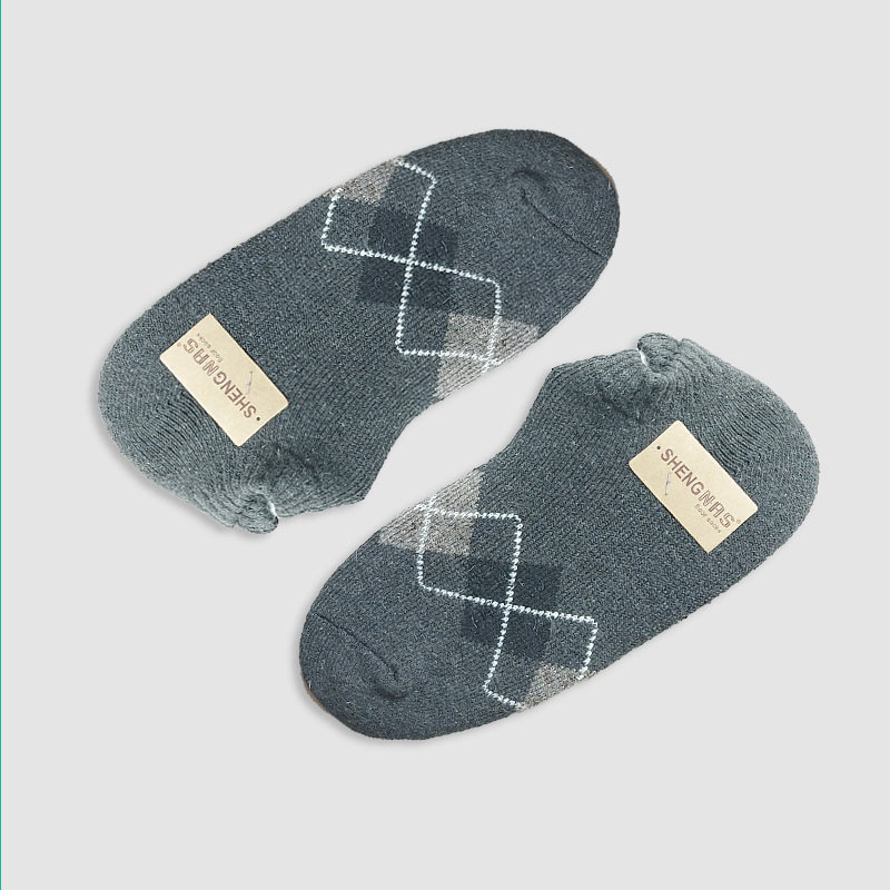 جوراب زیر قوزک مردانه پشمی طرح اسکاچ‎ - نوک مدادی