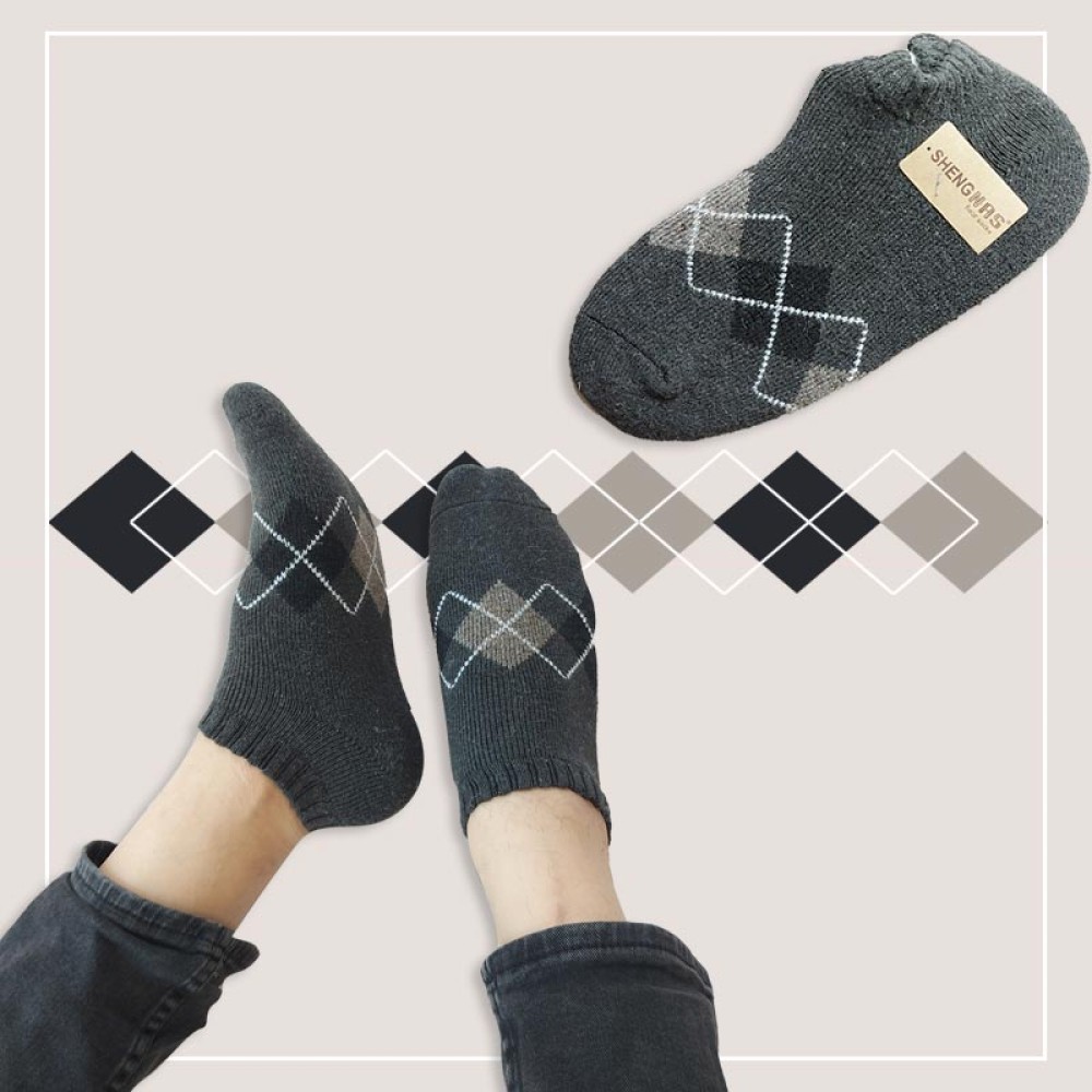 جوراب زیر قوزک مردانه پشمی طرح اسکاچ‎ - در 5 رنگ