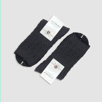جوراب ساقدار زنانه پشمی برجسته لوزی Coco‎  - مشکی