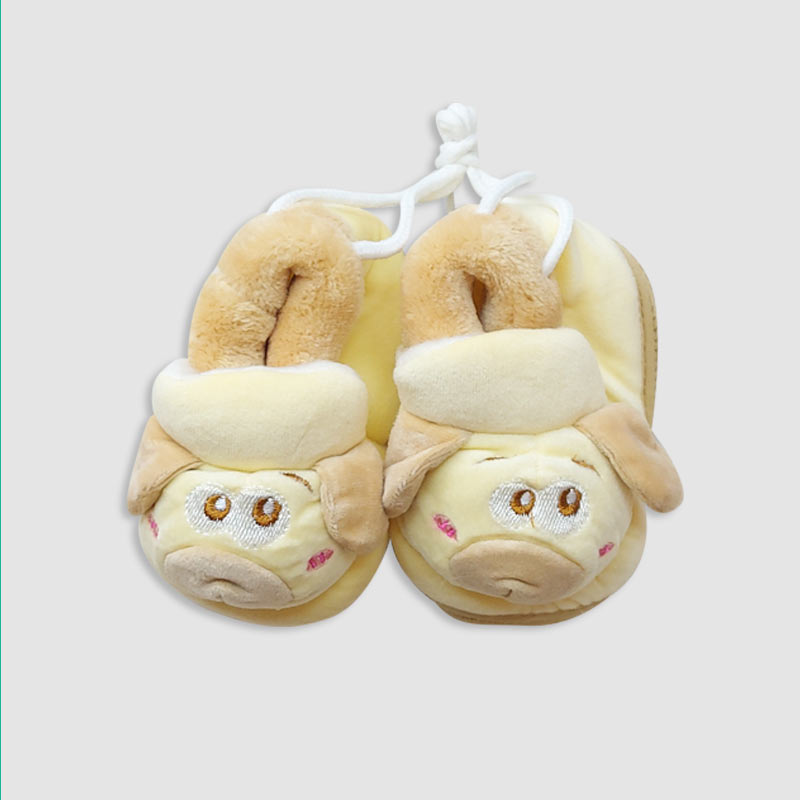 پاپوش کفشی نوزادی کف استپ زمستانه‎  - لیمویی