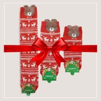 پک 3 جفتی جوراب طرحدار کریسمسی خرسی