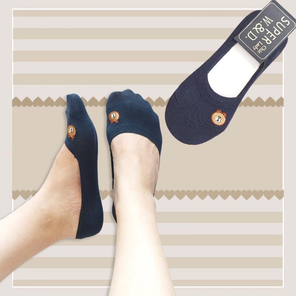 جوراب کالج زنانه گلدوزی شده طرح خرسی تدی  - در 5 رنگ