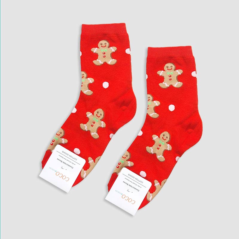 جوراب ساقدار زنانه طرح عروسکی کریسمسی coco‎ - قرمز
