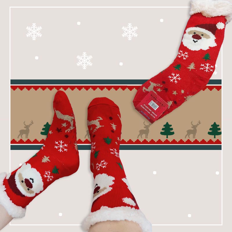 جوراب پاپوشی داخل تدی طرح کریسمسی‎ - در 8 طرح